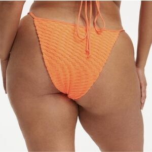 Good American Orange Cream Jacquard Perfect‎ Fit Bikini Bottoms Size 4/XL NWT